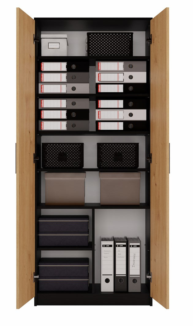 Topeshop OLIV 2D Office Bookcase Anthracite/Artisan Oak