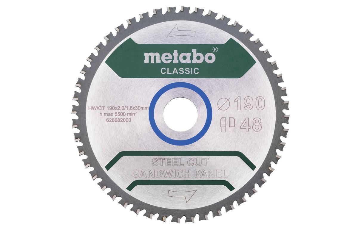 Metabo Circular Saw Blade 190x30mm 48 Teeth for Metals 628682000 190x30x48