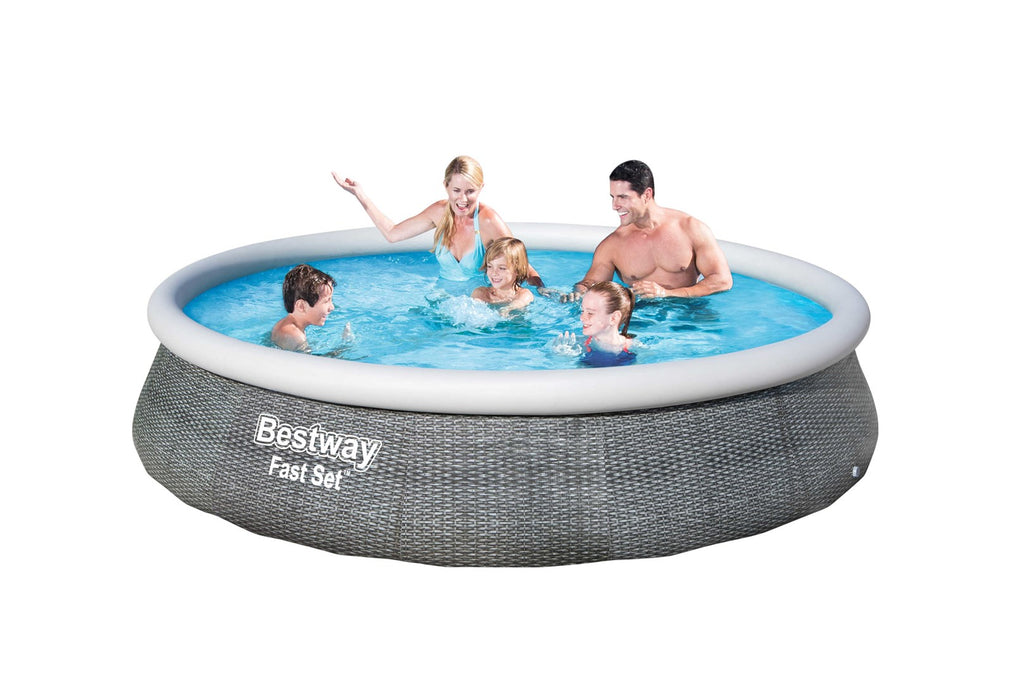Bestway Fast Set Inflatable Pool 57376 Round 7340 L Grey