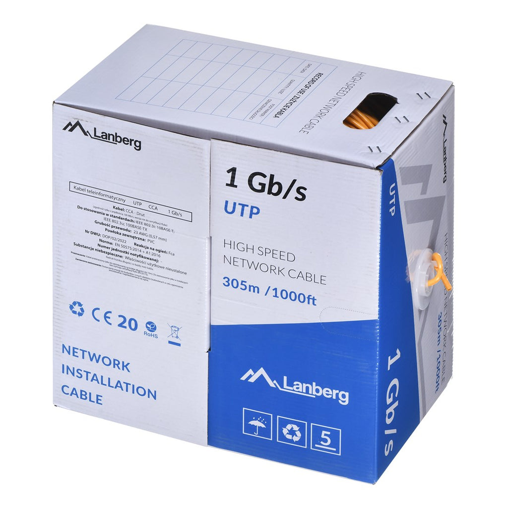 LANBERG UTP Cable 1GB/s 305 m CCA Orange