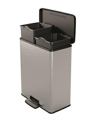 CURVER Pedal Waste Bin 26 L + 26 L/ IML Metallized 26L+26L