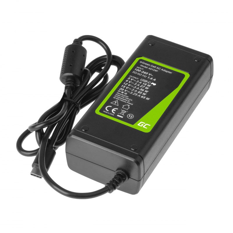 Green Cell AD134P USB-C Charger 65W for Notebook, Tablet, Smartphone