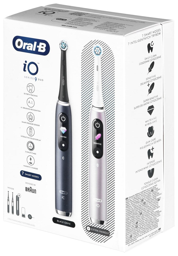 BRAUN ORAL-B Electric Toothbrush IO 9N Set Duo Black Onyx & Rose Quartz