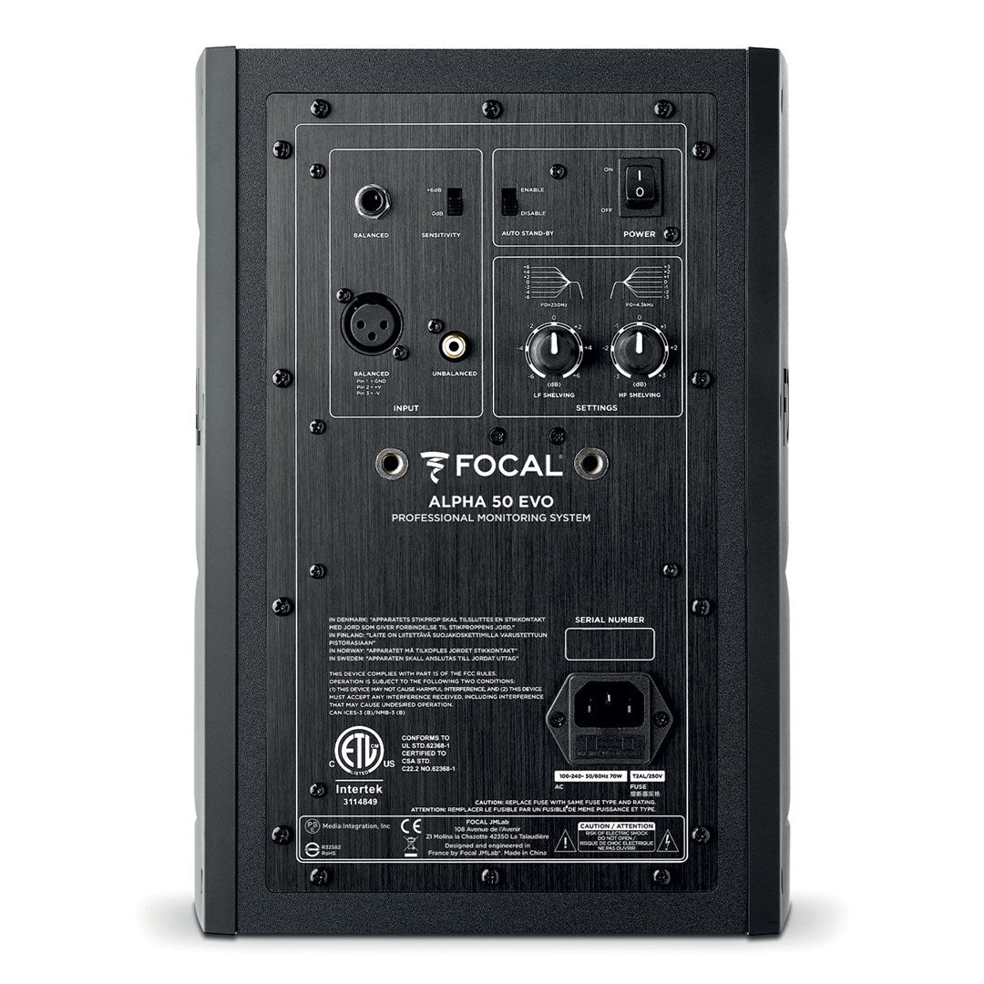 FOCAL Alpha Evo 50 Active Studio Monitor 45-22000 Hz 101 dB FOASSFAL501B023
