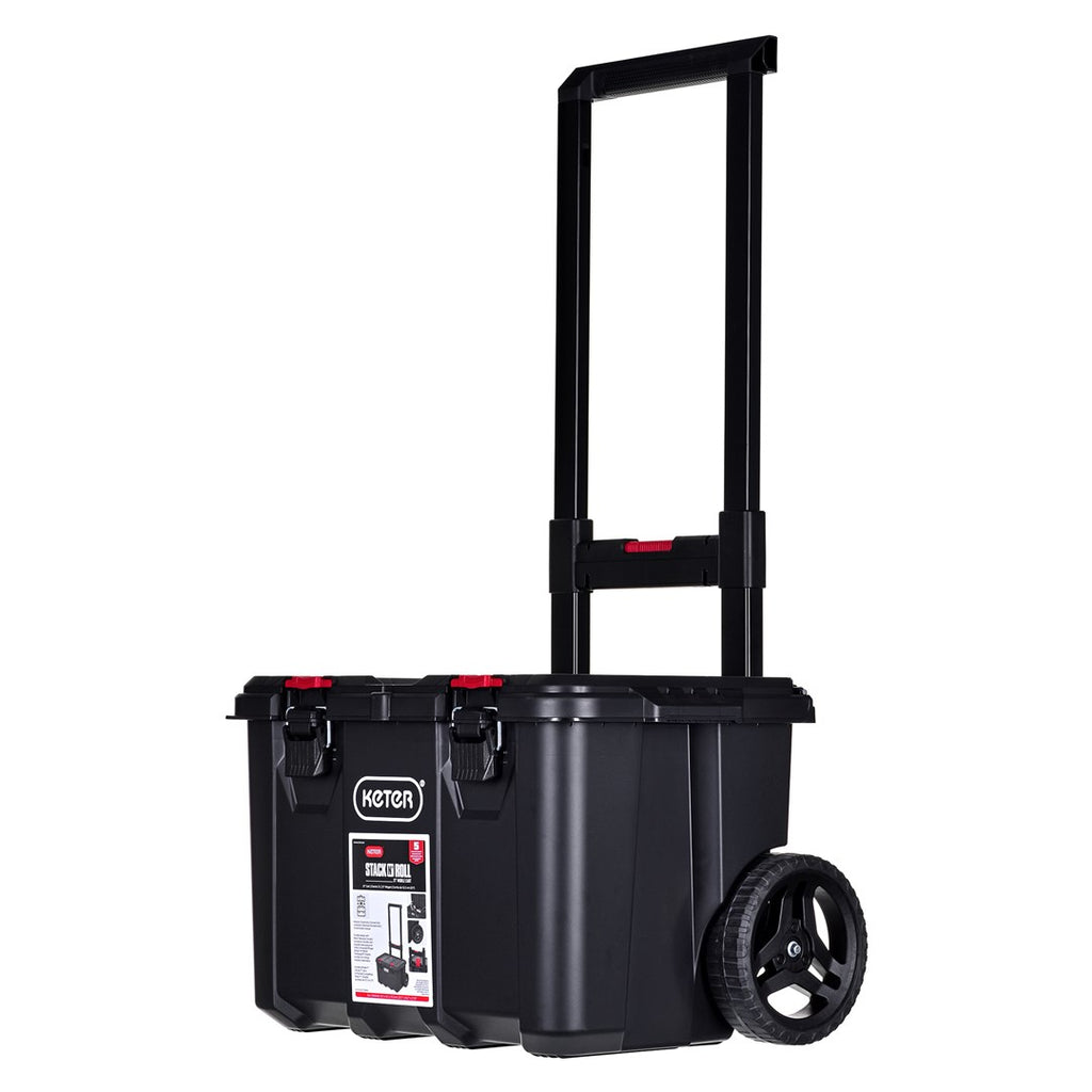 Keter Stack N Roll Cart - Toolbox on Wheels - Durable Rolling Base