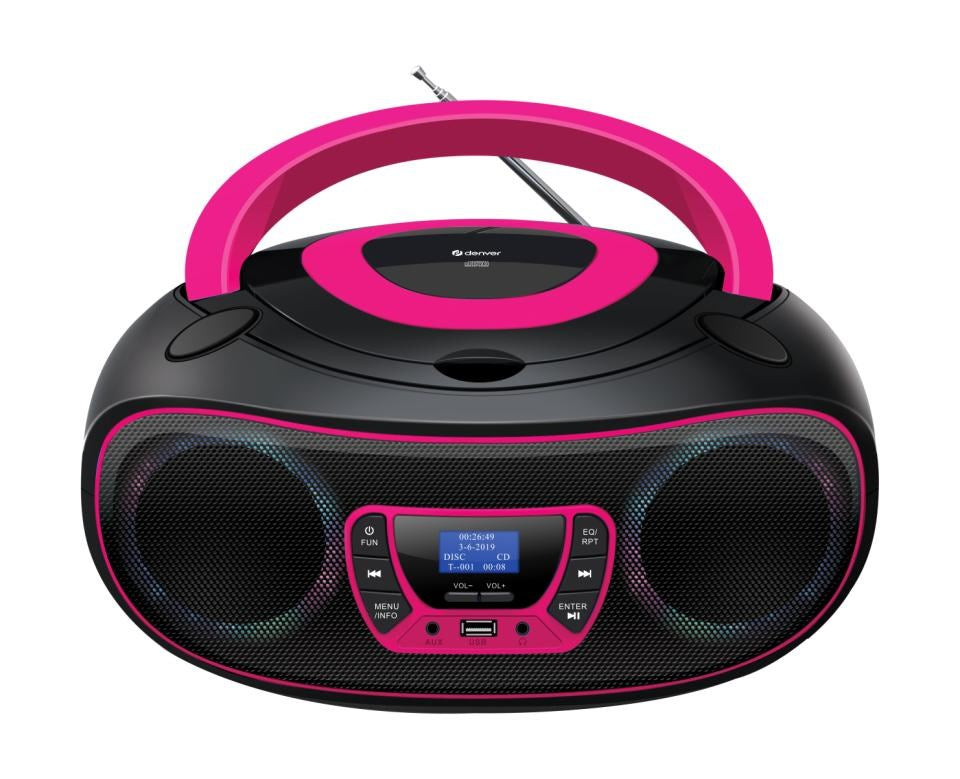 Denver TDB-212 DAB+ Boombox - FM/BT/USB/CD/AUX - Pink