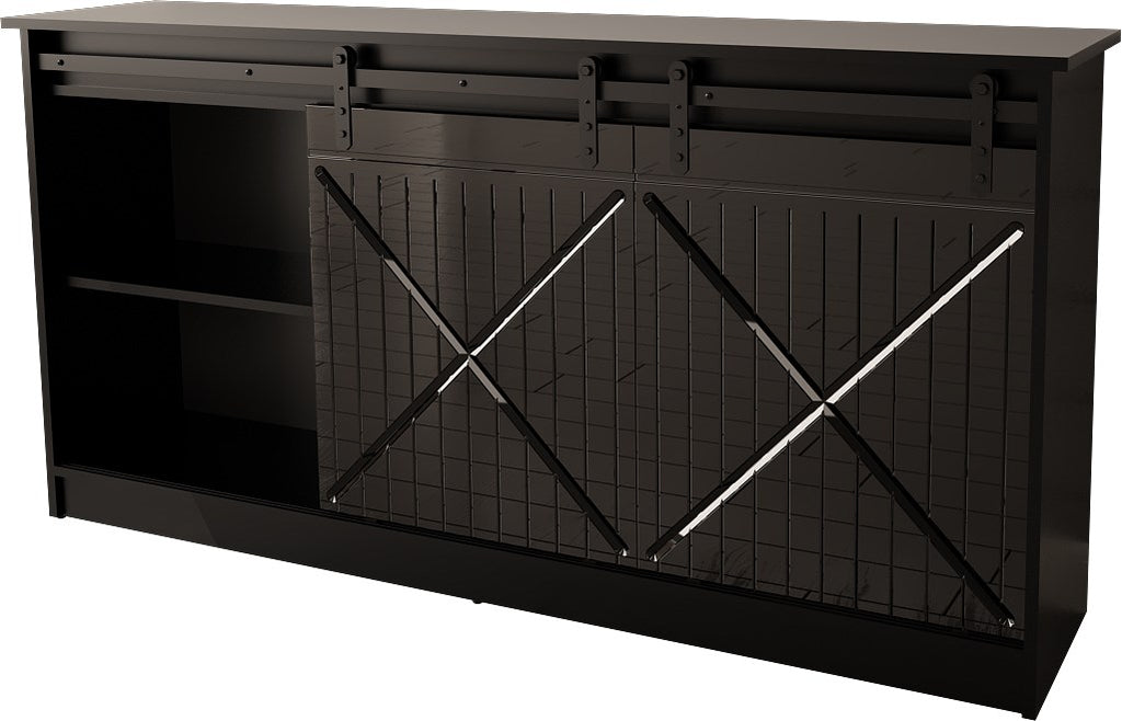 GRANERO Chest of Drawers 160x80x35 cm Black Gloss