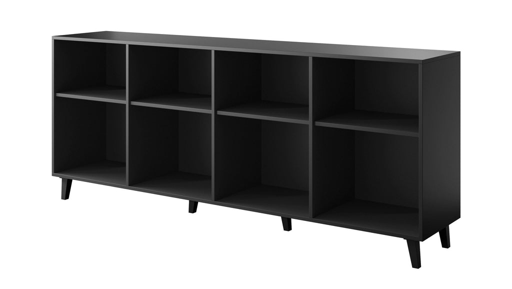 ETNA Chest of Drawers 200x42x82 Black Matte + Oak Craft