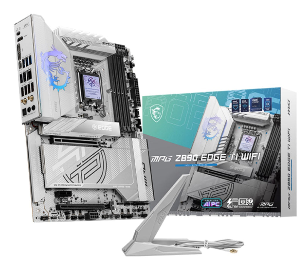 MSI MPG Z890 EDGE TI WIFI - Motherboard - ATX - LGA1851-Sockel - Z890 Chipsatz - USB4, USB 3,2 Gen 1, USB 3,2 Gen 2, USB-C 3,2 Gen 2x2, USB-C 3,2 Gen2 - 5 Gigabit Ethernet, Wi-Fi 7, Bluetooth - Onboard-Grafik (CPU erforderlich) - HD Audio (