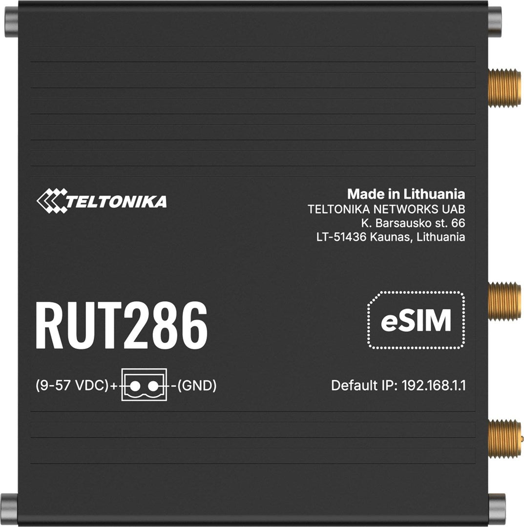 Teltonika Router RUT286AAAAA0, Industrial 4 G/LTE, Compact Design