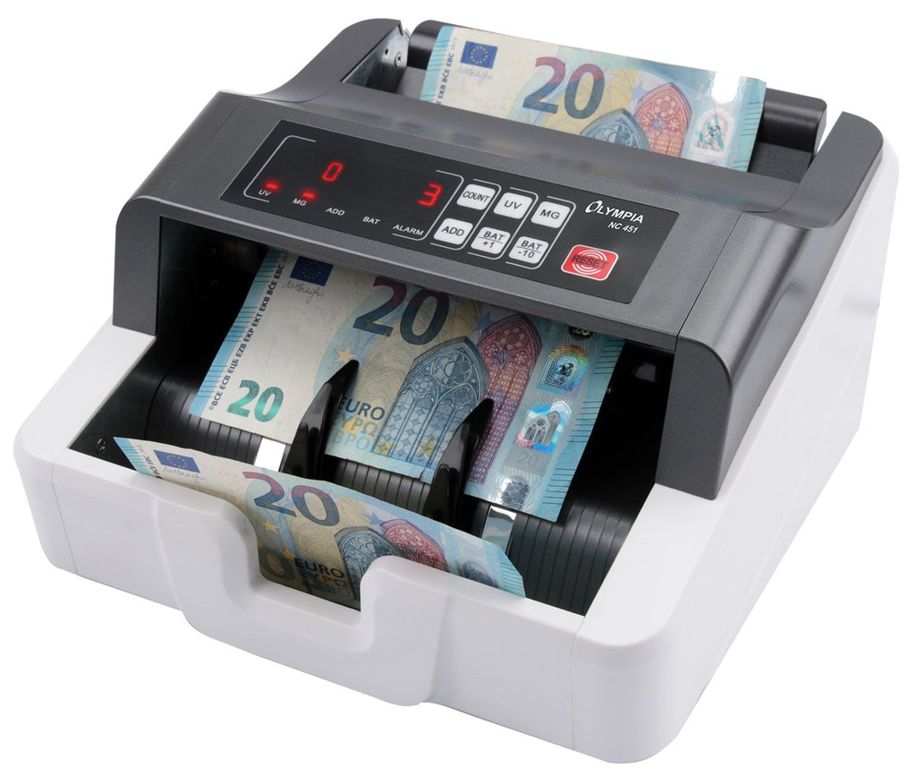 Olympia NC 451 Banknote Counting Machine Grey - UV & MG Sensors - 1,000 Notes/min - Model 947730886