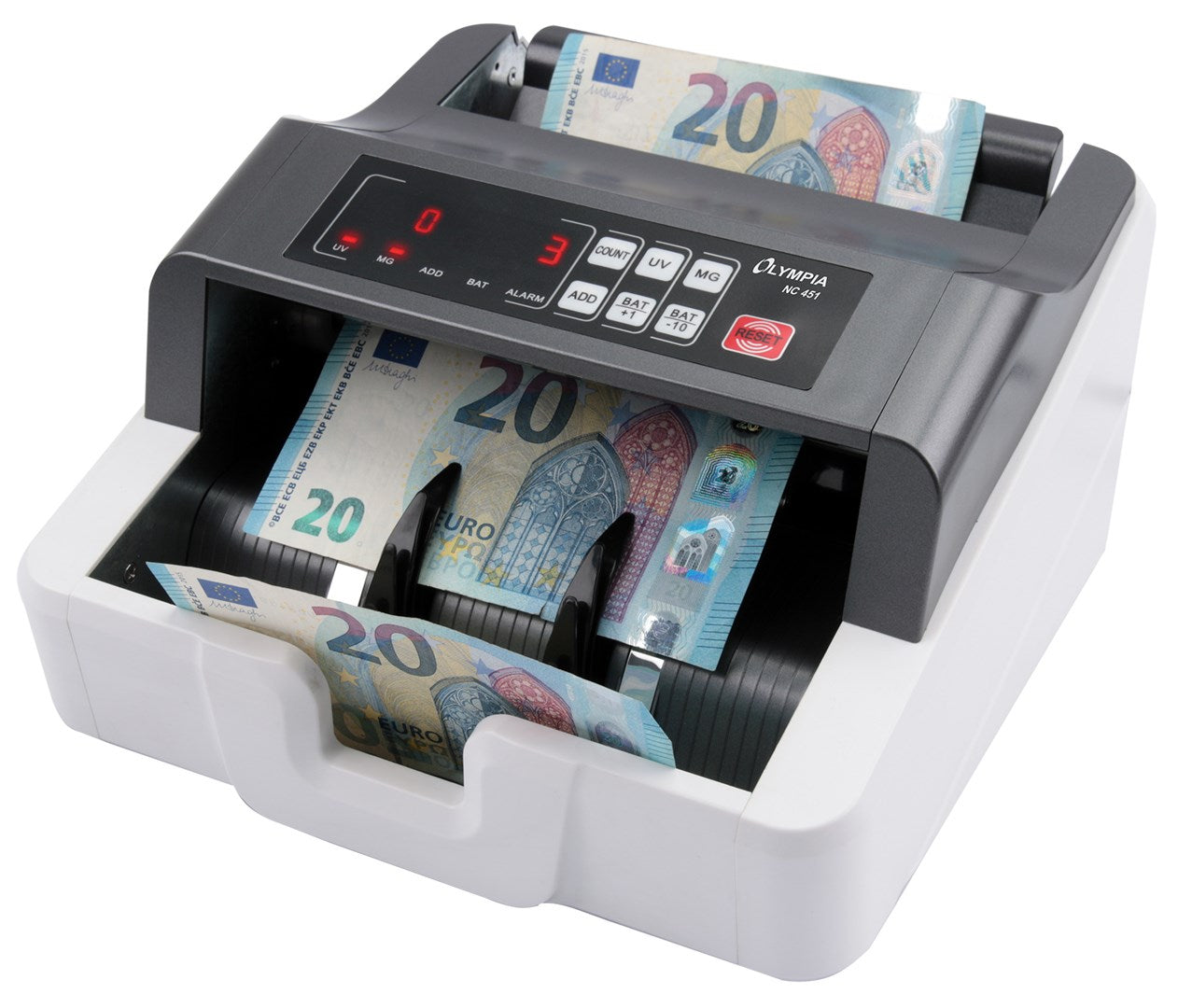 Olympia NC 451 Banknote Counting Machine Grey - UV & MG Sensors - 1,000 Notes/min - Model 947730886