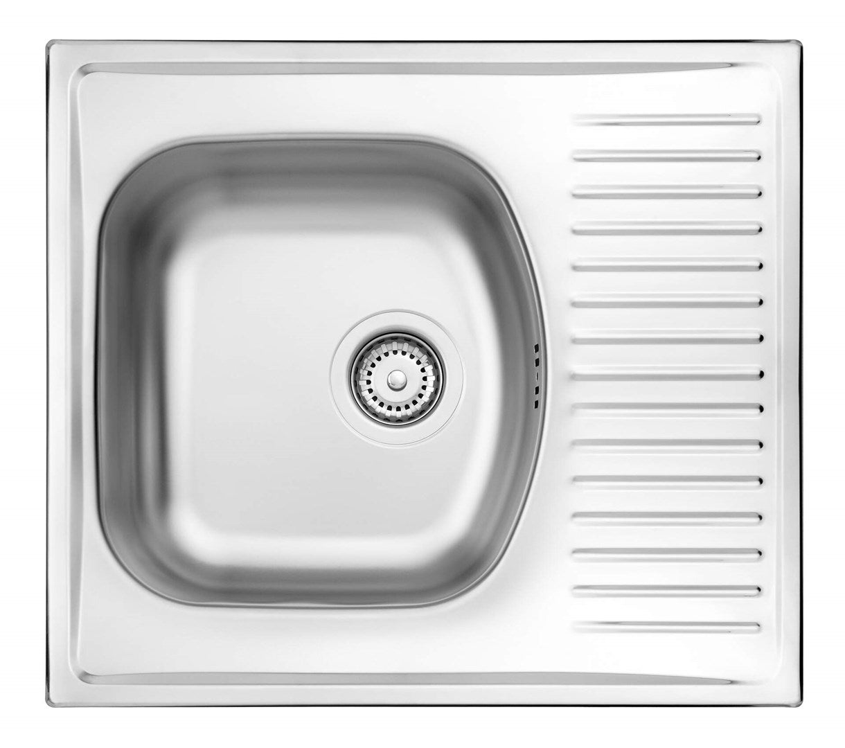 1-Bowl Steel Sink with Drainer 58x51 cm Inset Stainless Steel