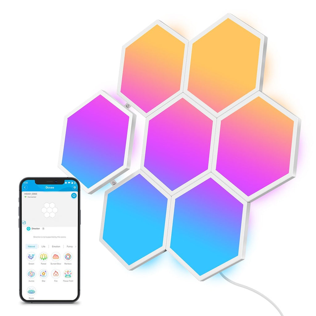 LED PANEL GOVEE GLIDE HEXA LIGHT PANELS H6061 10 PANELS/RGBIC/VOICE CONTROL/40 MODES B6061301