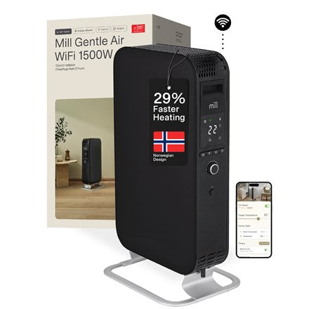 Mill | Heater | OIL1500WIFI3 Gentle Air | Oil Filled Radiator | 1500 W | Suitable for rooms up to 22 m2 | Black