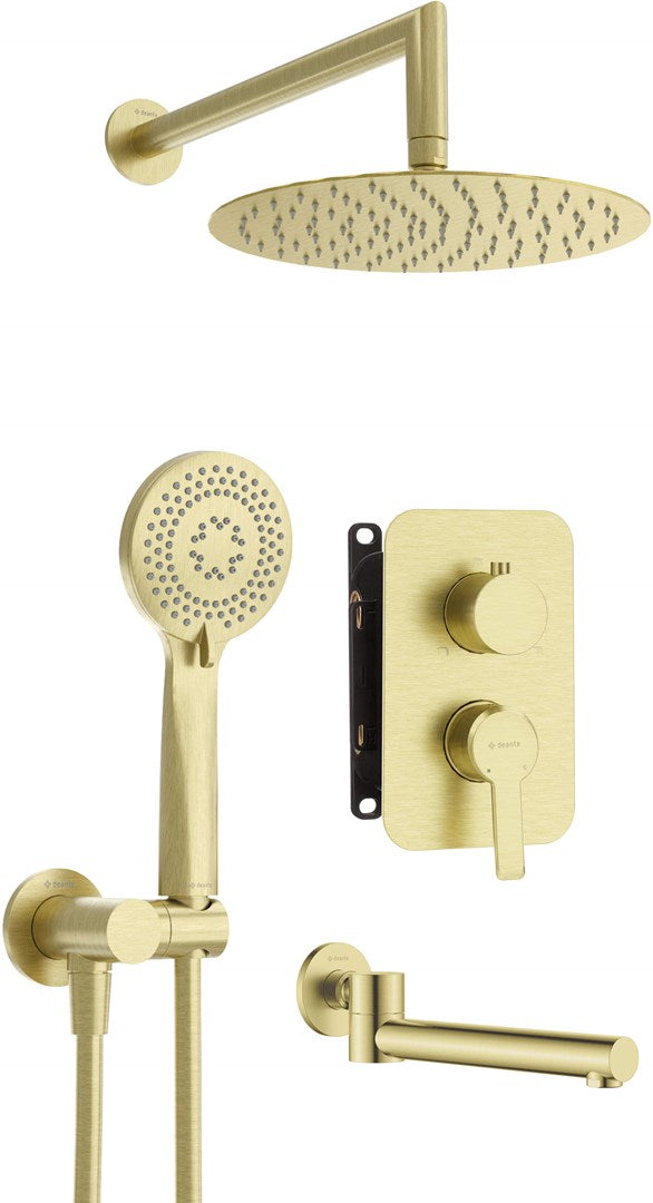 Deante Concealed Shower Set Bath Spout Brass Round 1-Function