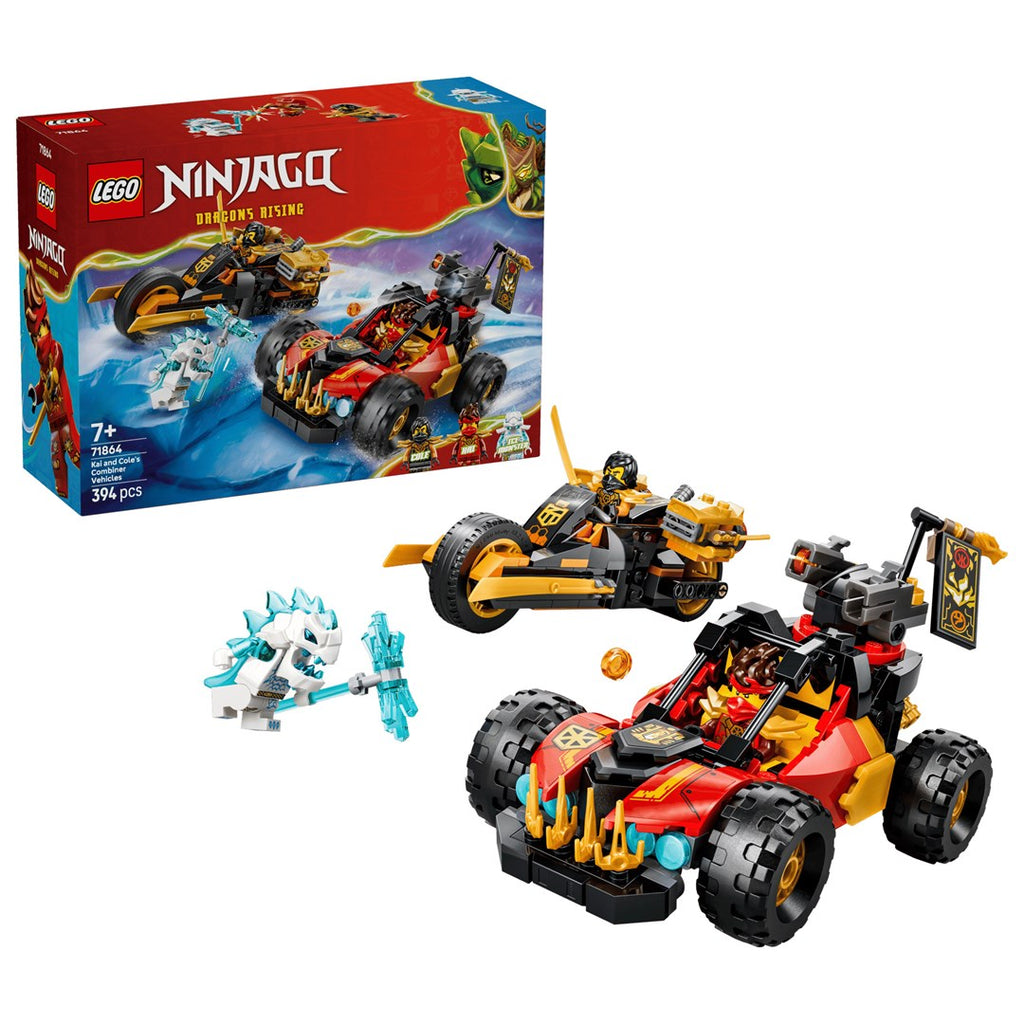 LEGO NINJAGO Kai and Cole's Combiner Vehicles Set, 394 Pieces, Ages 7+, Model 71864