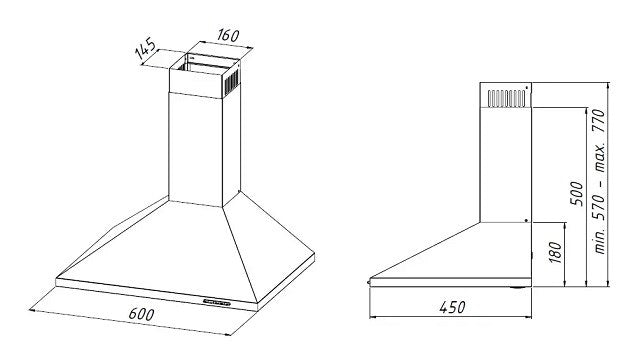 AKPO WK-4 CLASSIC MINI 60 Kitchen Hood - Wall-Mounted