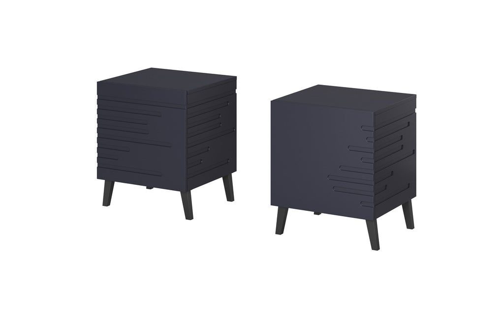 Bedside Table NOVA 44x40x52 cm Navy Blue Matt