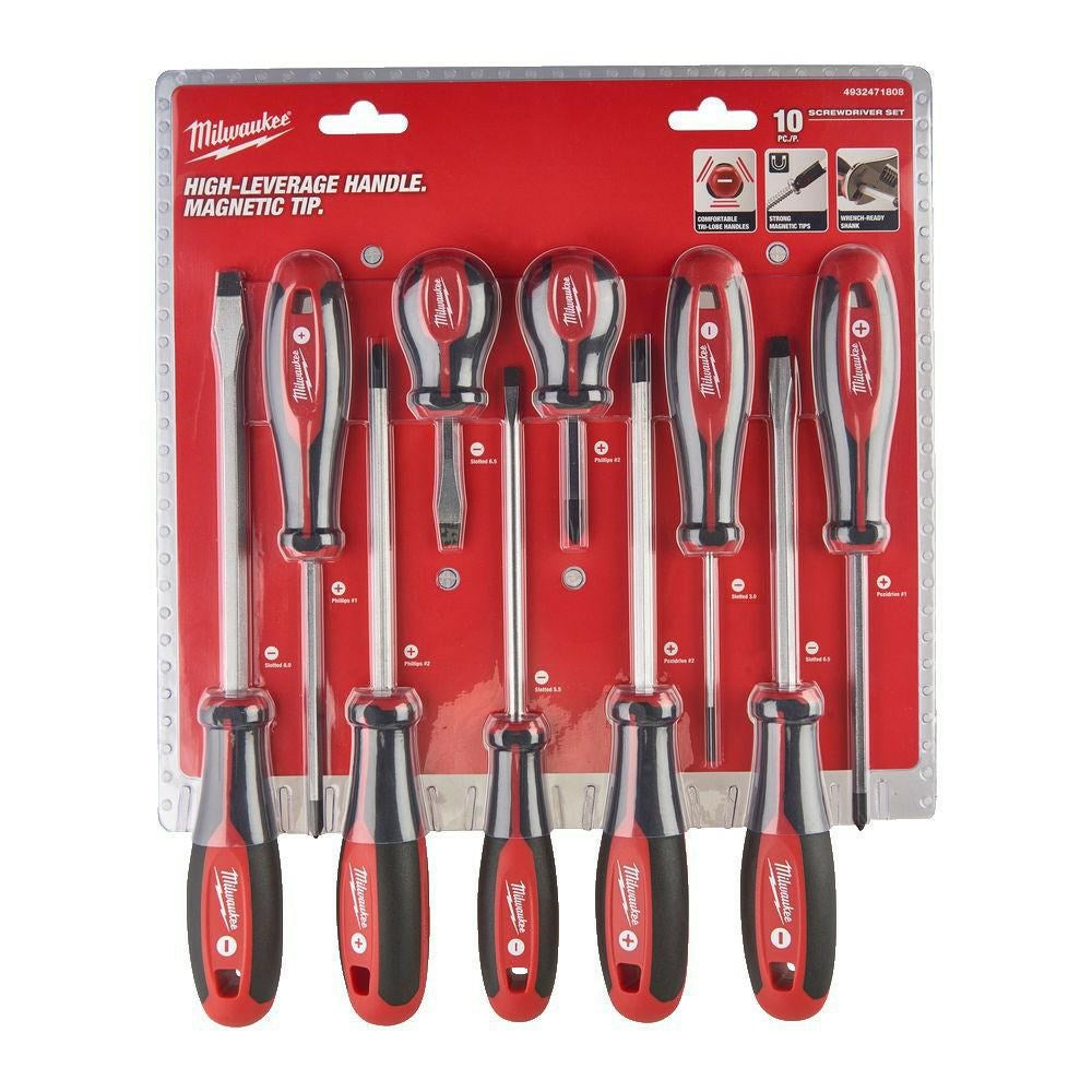 MILWAUKEE Screwdriver Set 10 Pieces PH PZ SL Weight 980 g Dimensions 350x290x40 mm Model 4932471808