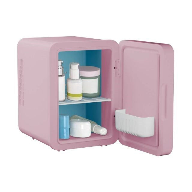 ELLE 4 L Mini Fridge with LED Makeup Mirror Purple