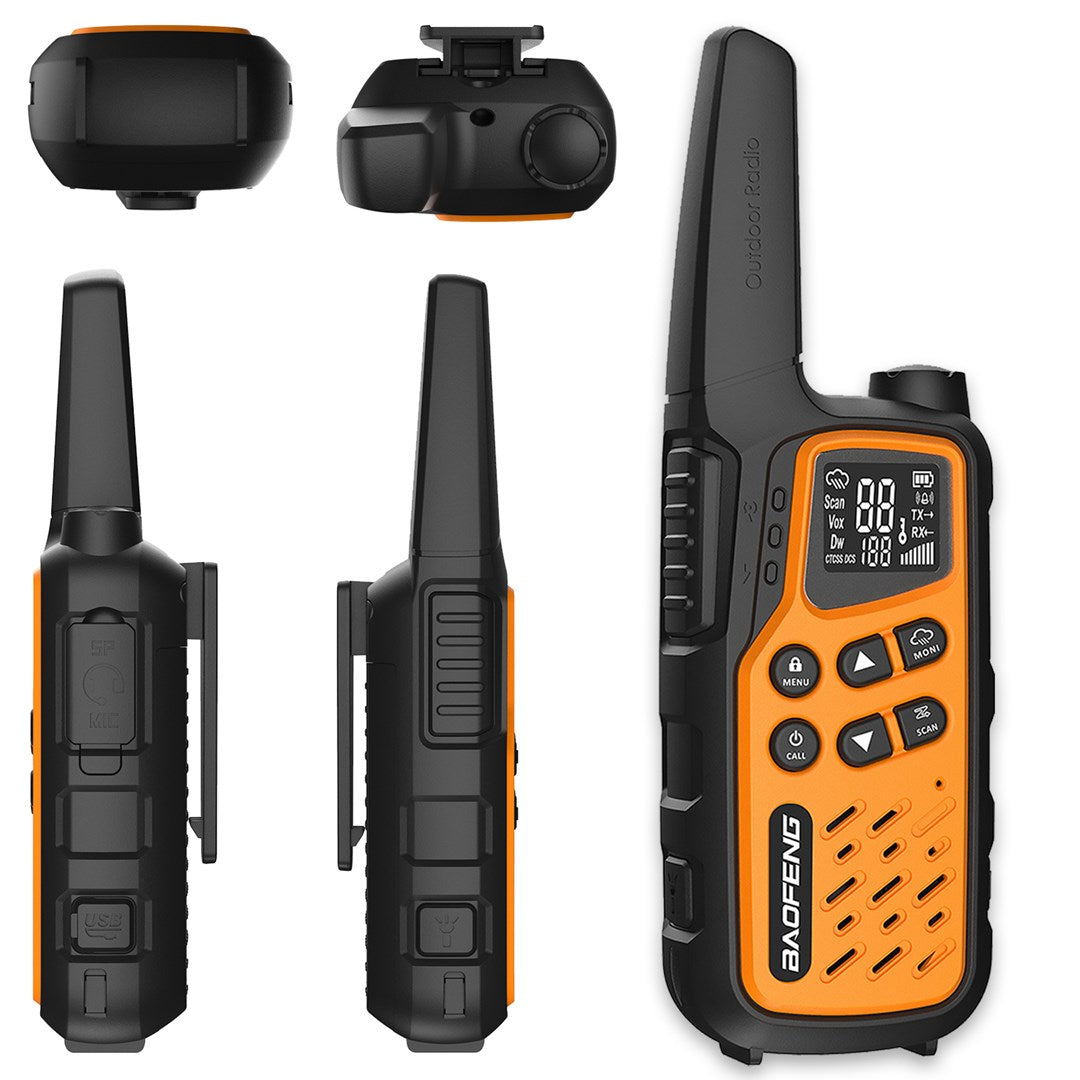 Baofeng BF-T25E Walkie-Talkie Set of 2 Orange