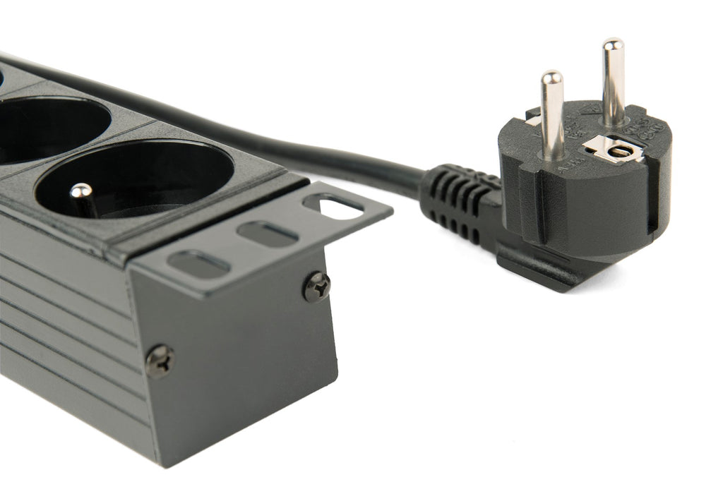 EnerGenie EG-PDU-014-F Rack Power Distribution Unit 8 FR Sockets 1U 16A Schuko Plug 3 m Black