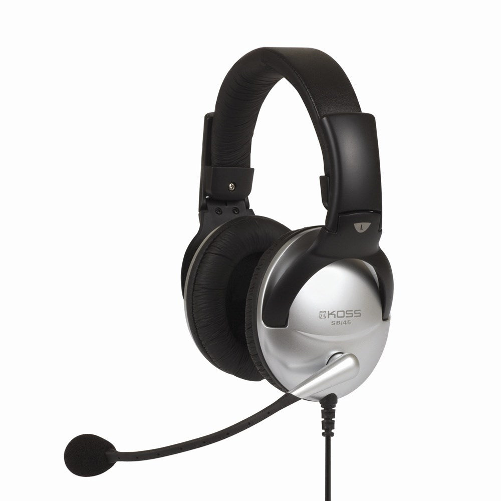 Koss Headset Wired Boom Microphone Black Silver 195679