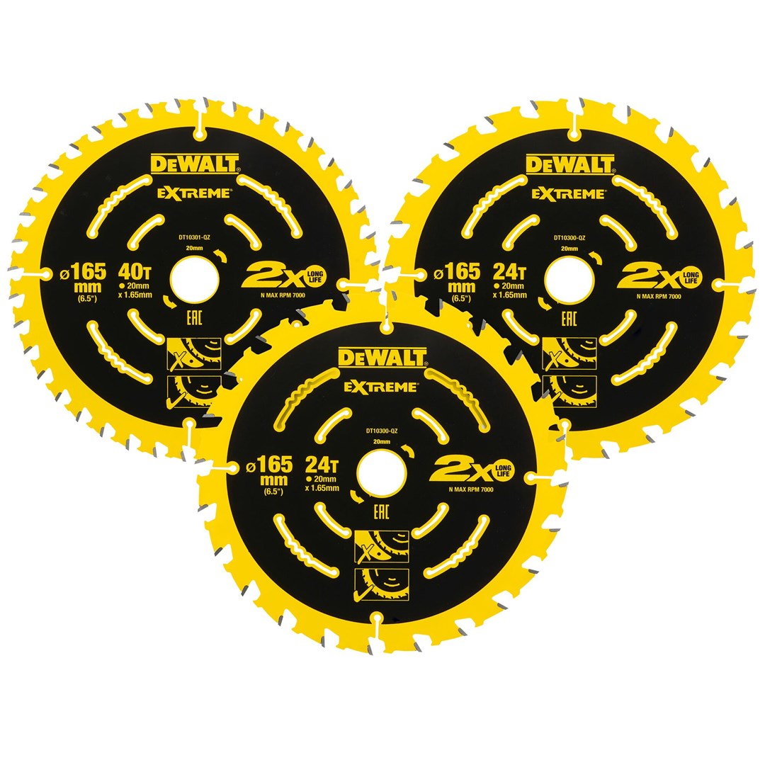 DeWALT Circular Saw Blade 165 mm 40 Teeth 3 pcs DT10397-QZ