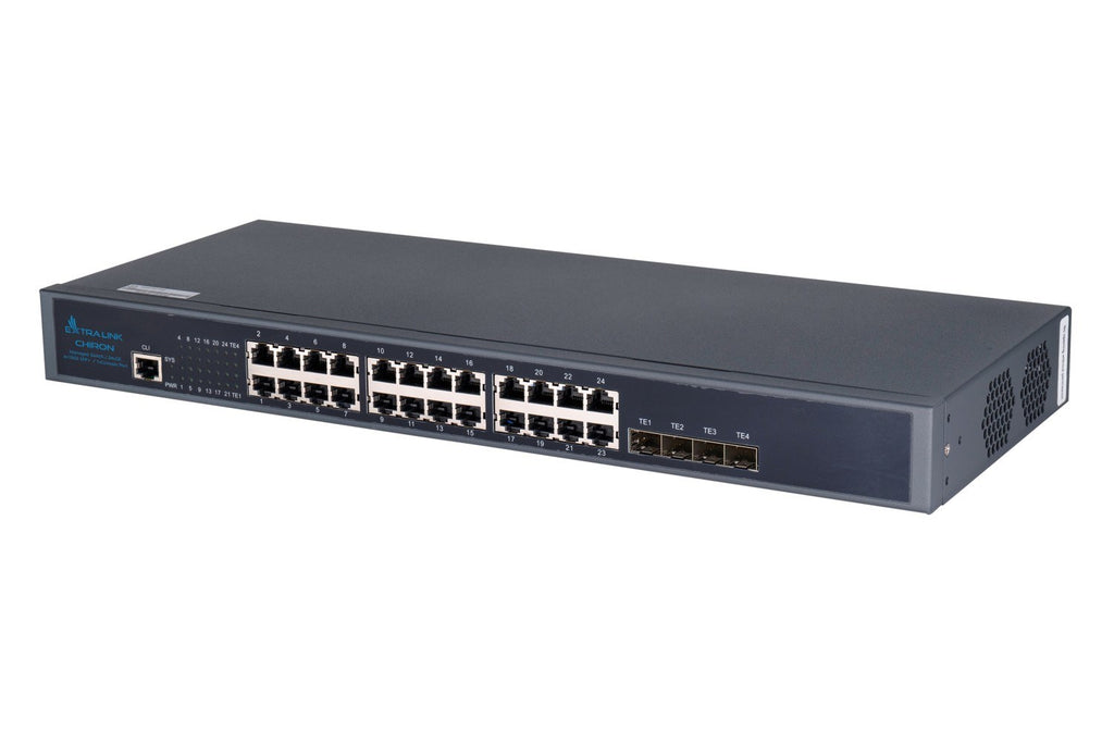 Extralink Chiron 24-Port Gigabit Switch with 4 SFP+ L3 Managed 24x RJ45 1000Mb/s