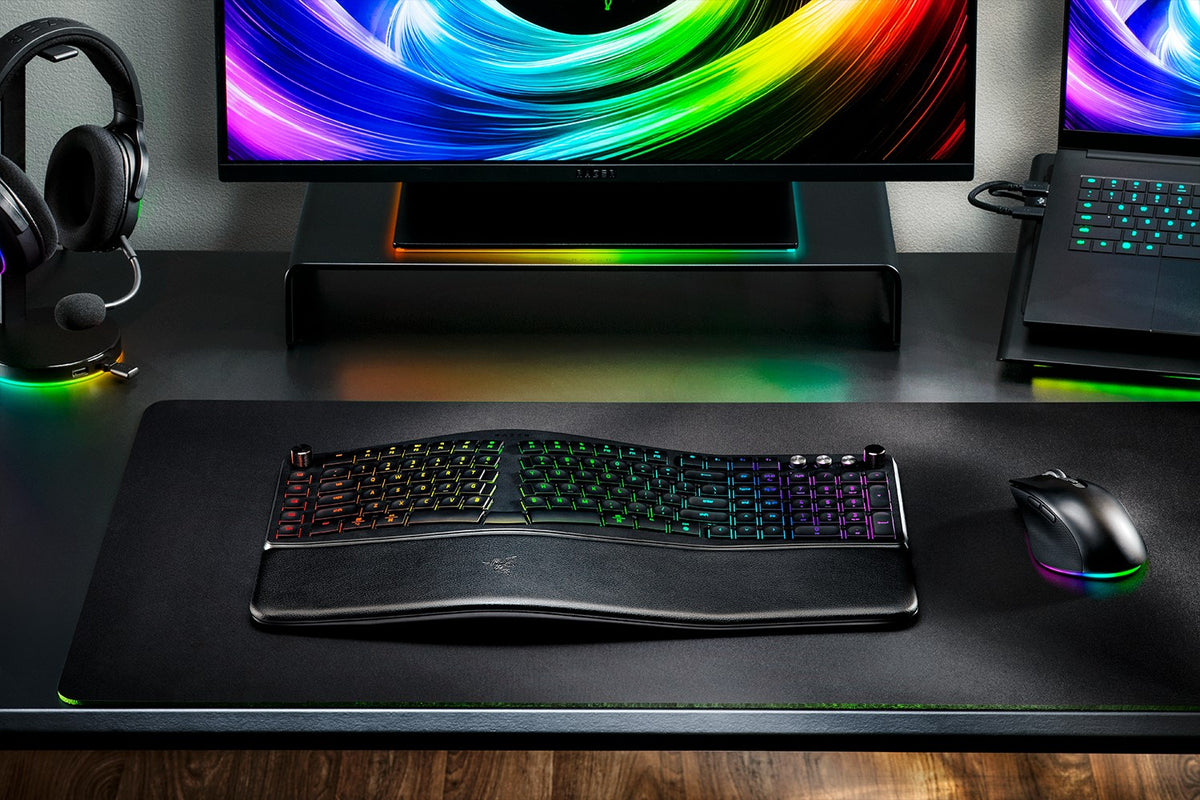 Razer Pro Type Ergo keyboard Universal USB + RF Wireless + Bluetooth QWERTY US English Black