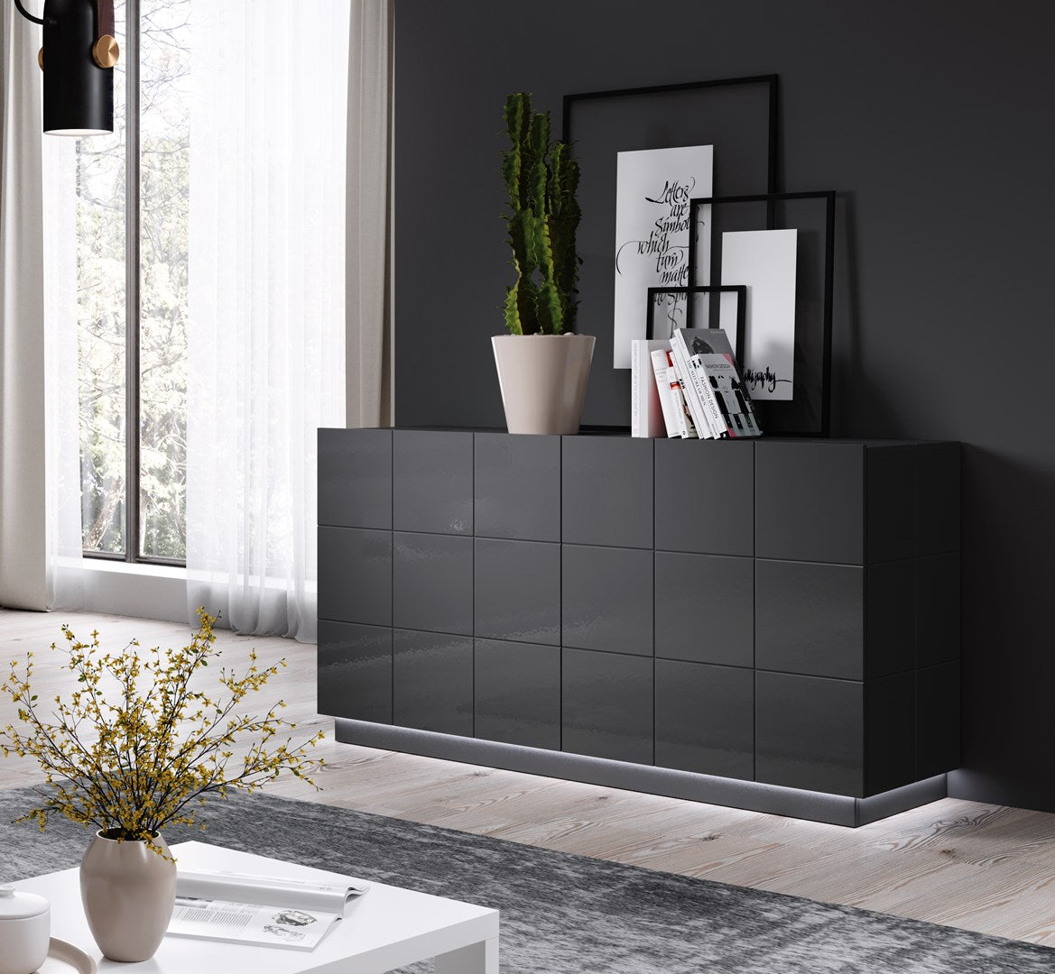 Cama Sideboard 2D REJA Graphite Grey Gloss/Graphite Grey Gloss