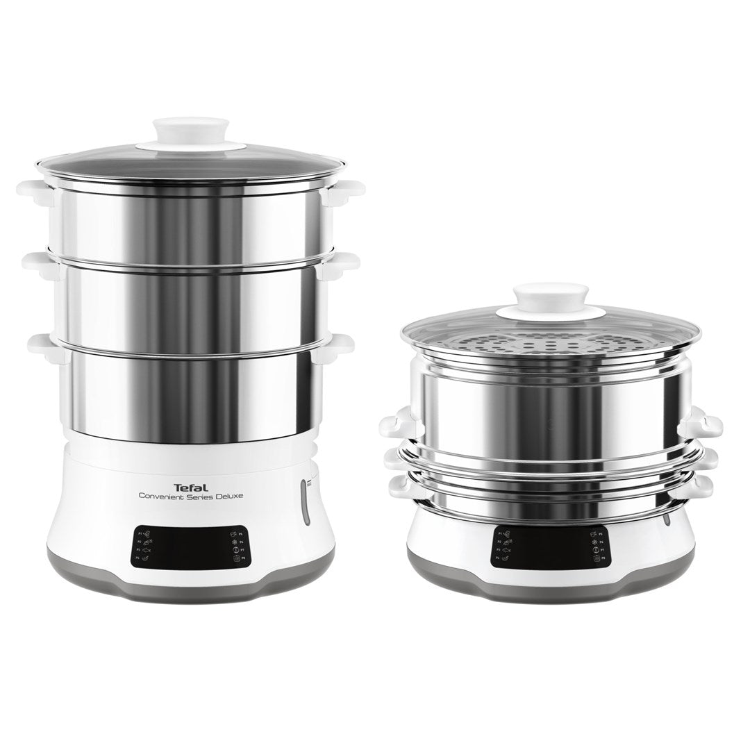 Tefal Convenient Series Deluxe VC502D steam cooker 3 basket(s) Countertop 900 W Stainless steel  White