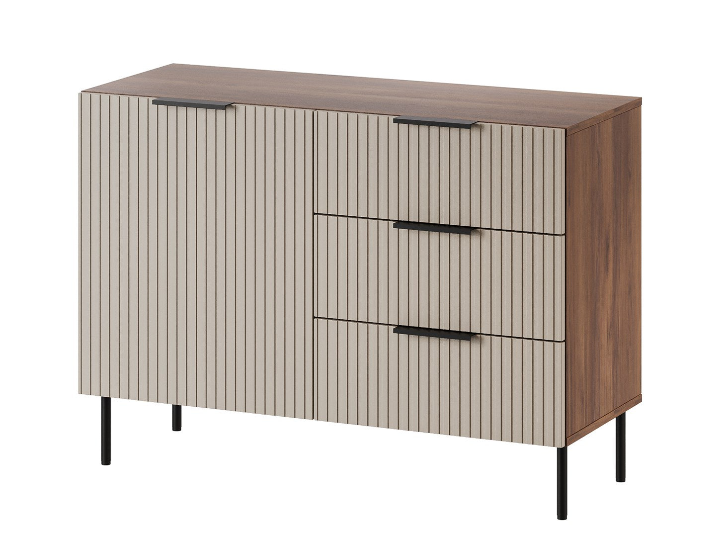 Cama Chest of drawers 2 ALMERA 104x42x75 walnut/cashmere