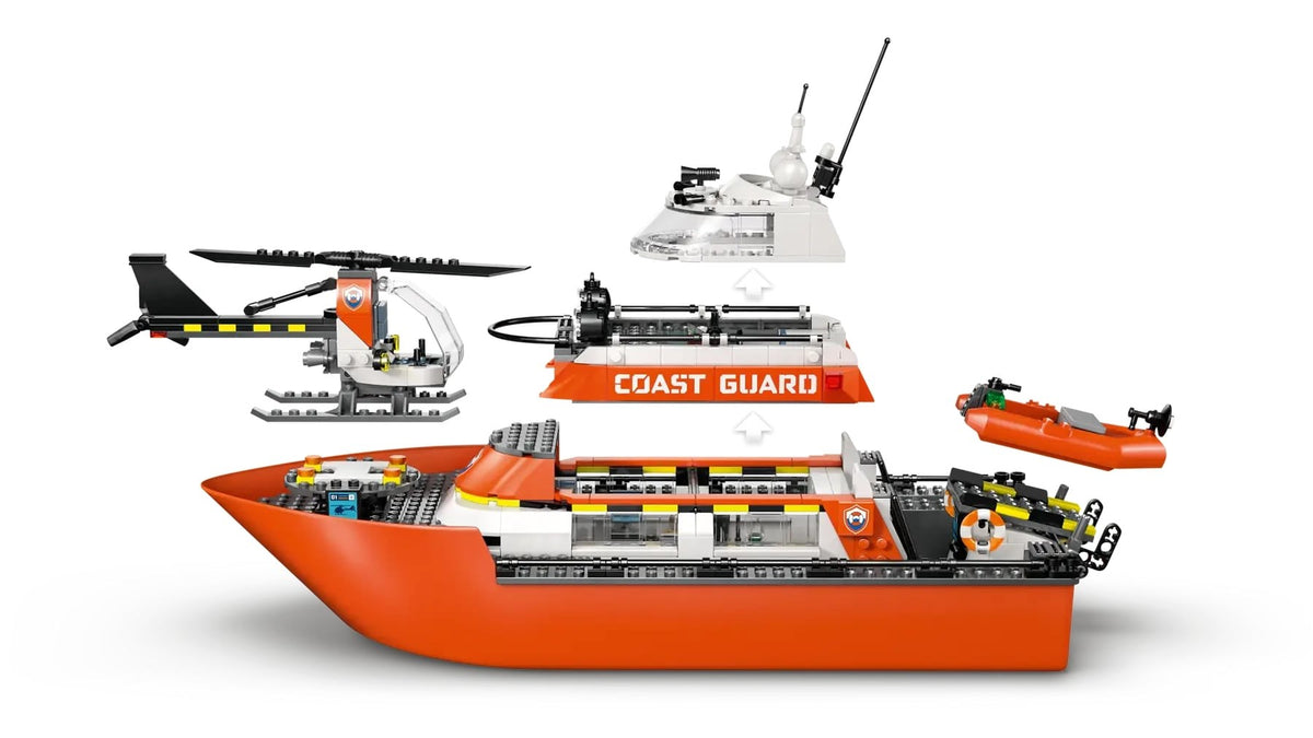 LEGO City Coast Guard Rescue Boat with Helicopter 742 Pieces (60504)