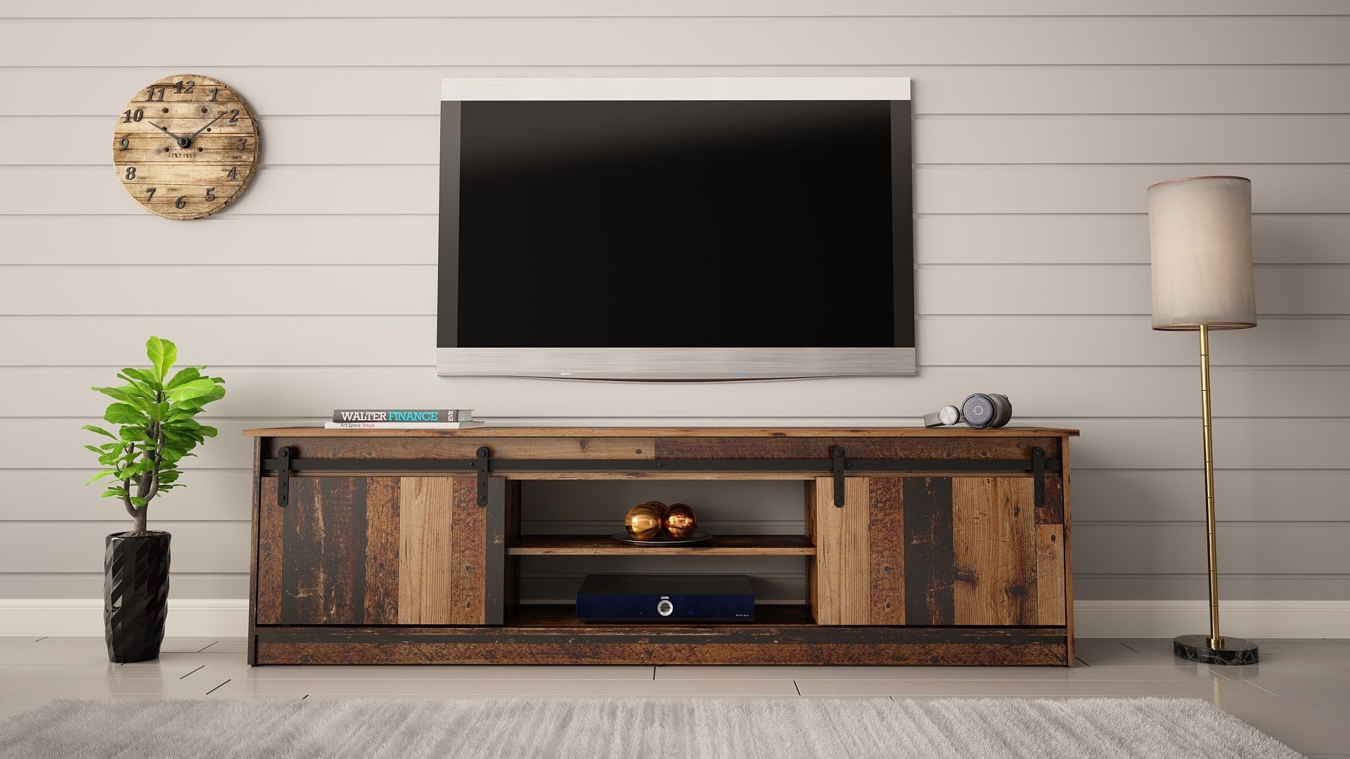 RTV GRANERO 200x56.7x35 Old Wood Cabinet