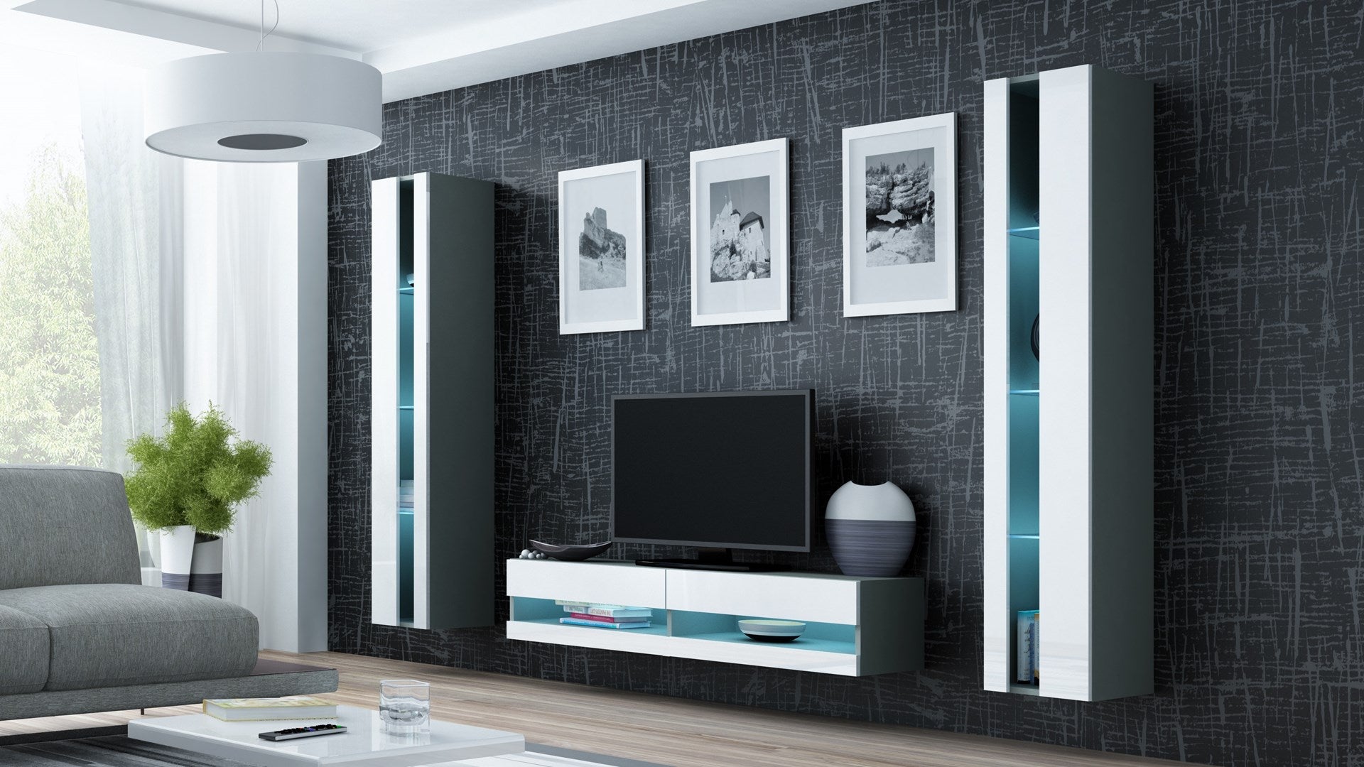 Cama VIGO NEW TV Stand 30/140/40 Grey/White Gloss