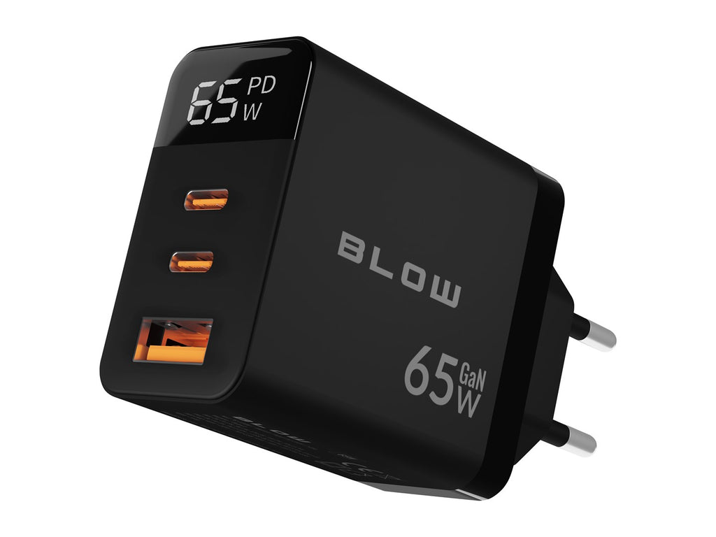 BLOW GaN Charger 65W USB-C 2 Ports USB-A Quick Charge