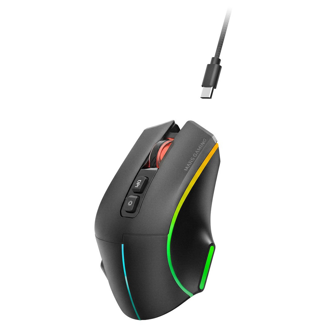 Mars Gaming MMWVECTOR mouse Right-hand RF Wireless + Bluetooth + USB Type-A Optical 12000 DPI