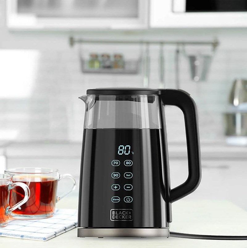 Black+Decker Electric Kettle 1.7 L Glass Body Stainless Steel Base BXKE2206E ES9580090B