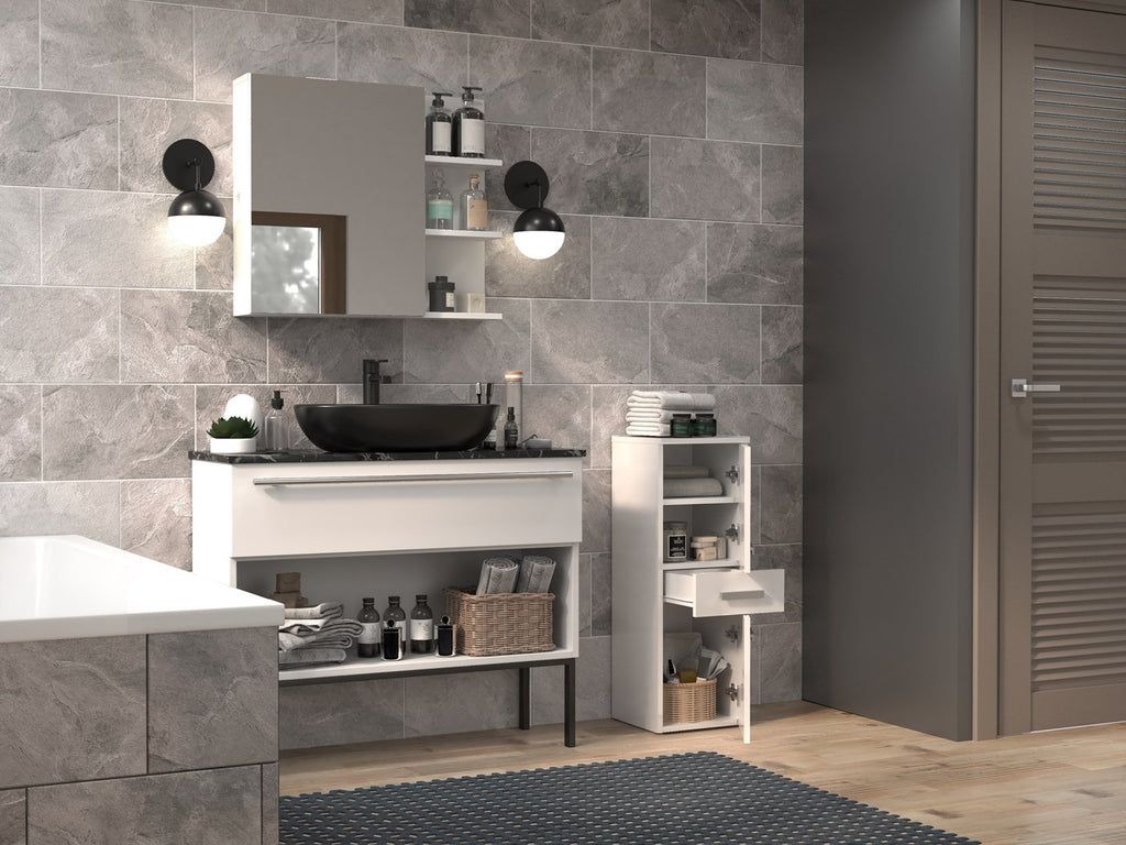 Topeshop NEL V DDS BIEL POŁ Bathroom Storage Cabinet White