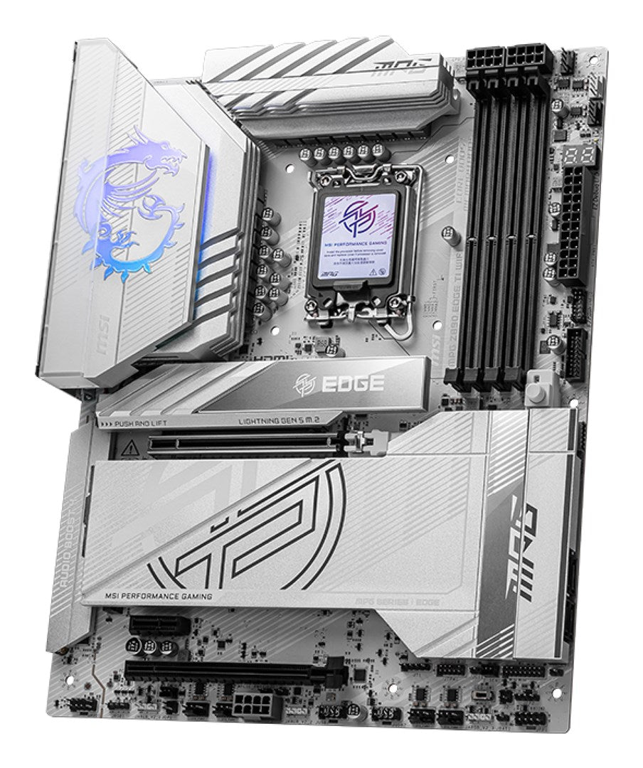 MSI MPG Z890 EDGE TI WIFI - Motherboard - ATX - LGA1851-Sockel - Z890 Chipsatz - USB4, USB 3,2 Gen 1, USB 3,2 Gen 2, USB-C 3,2 Gen 2x2, USB-C 3,2 Gen2 - 5 Gigabit Ethernet, Wi-Fi 7, Bluetooth - Onboard-Grafik (CPU erforderlich) - HD Audio (