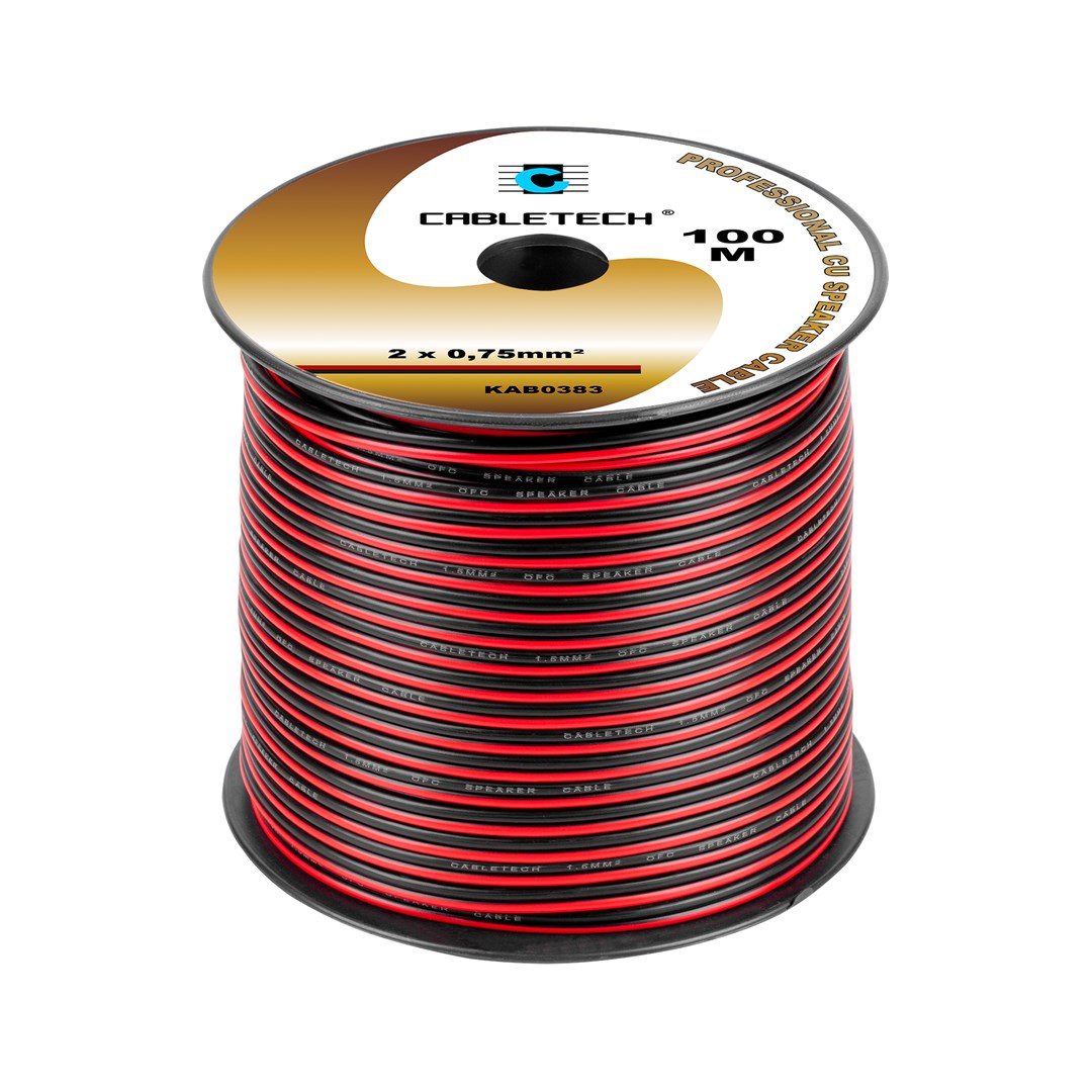 CABLETECH Speaker Cable 0.75 mm Black-Red KAB0383