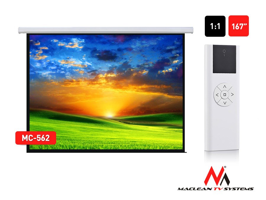 Maclean MC-562 Electric Motorized Projector Screen with Remote Control