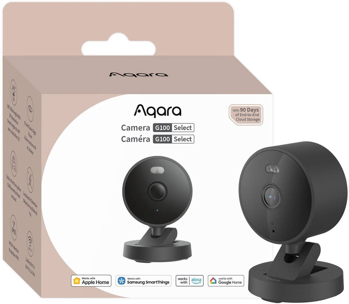 Aqara Camera G100 Select Black, Indoor & Outdoor IP Security Camera (CH-C08D)