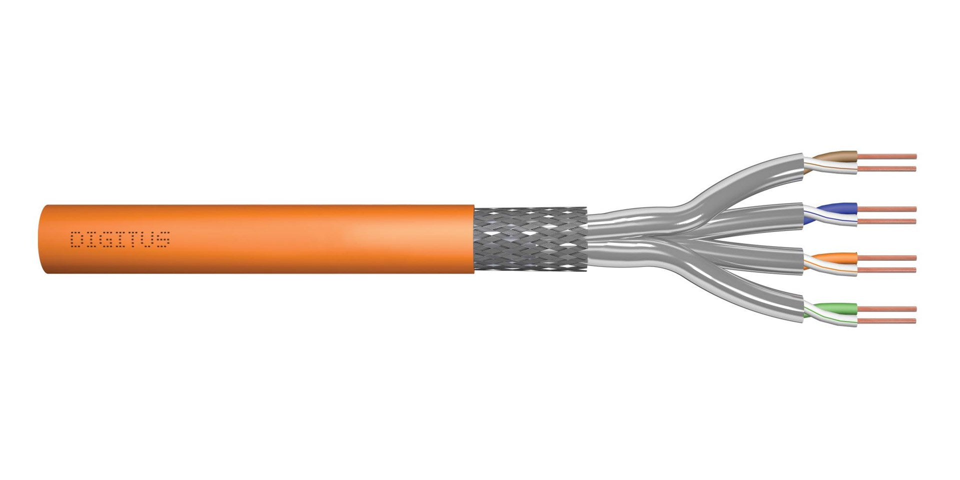 DIGITUS Cat.7 Installation Cable S/FTP Dca AWG 23/1 LSOH 50 m Orange