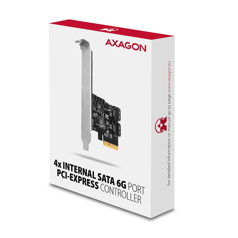 Axagon PCES-SA4X4 PCIe controller - 4x internal SATA 6G port  ASM1164  SP & LP