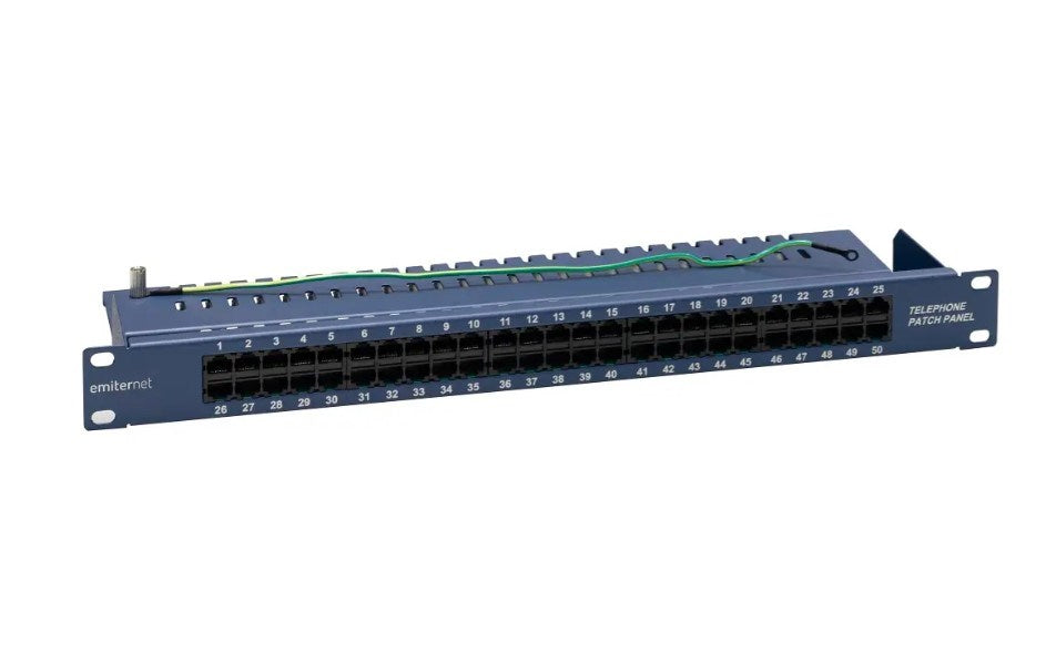 EMITER 19" Telephone Panel/ISDN 50XRJ45 (1U) Blue, Model FN/TEL/FA850KT5084BK