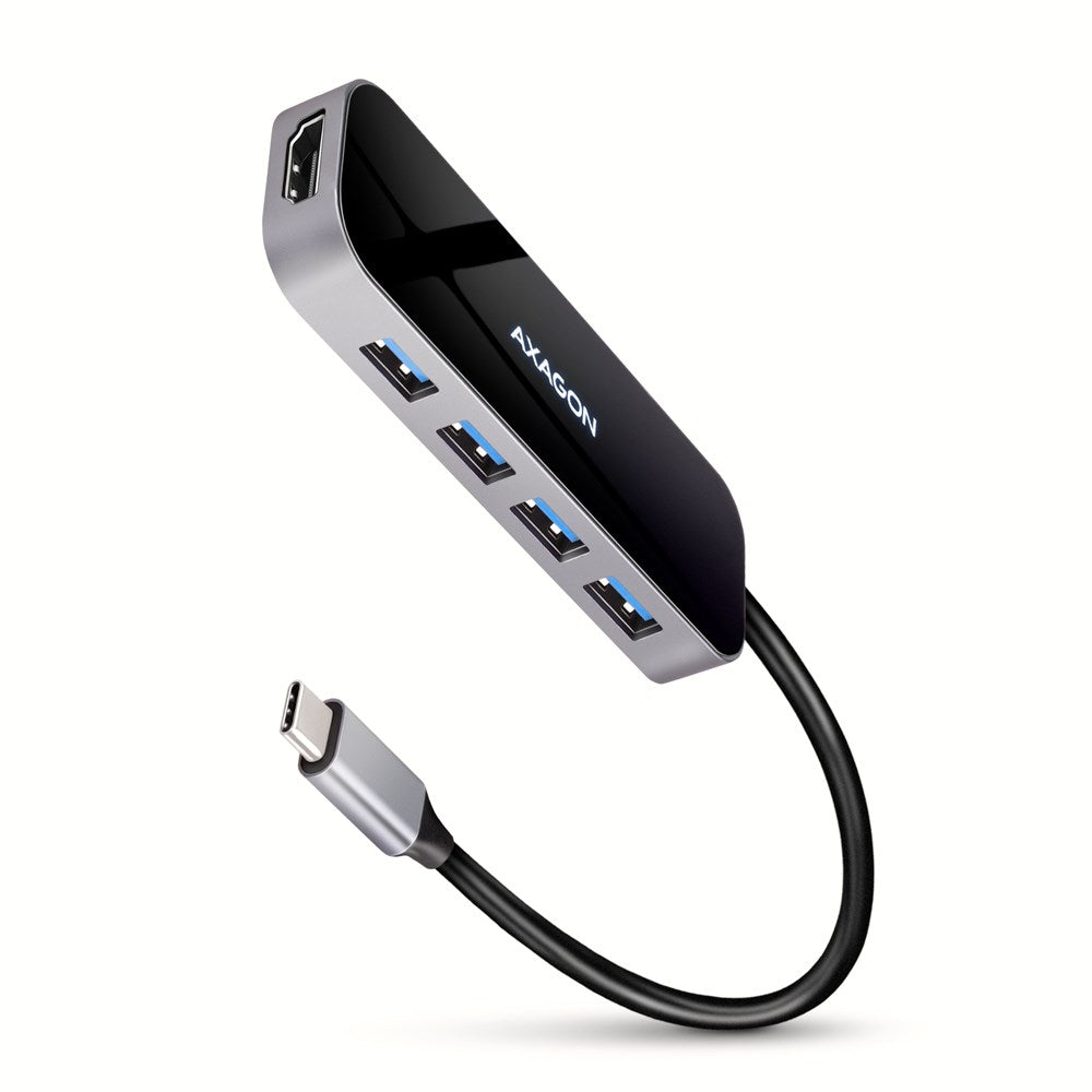 Axagon HMC-6H4A USB 3.2 Gen 1 hub  4x USB-A  HDMI 4k/30Hz  PD 100W  20cm USB-C cable