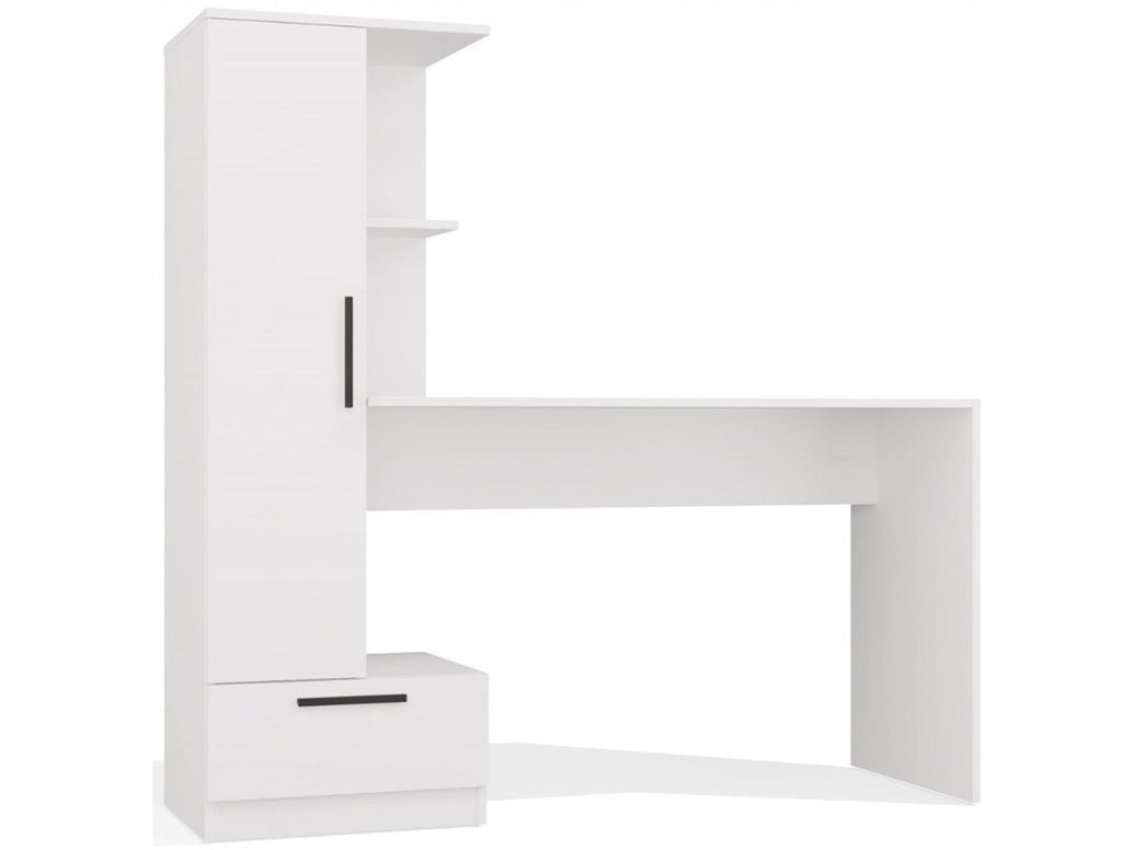 Cosmo Desk + Bookcase Set  White